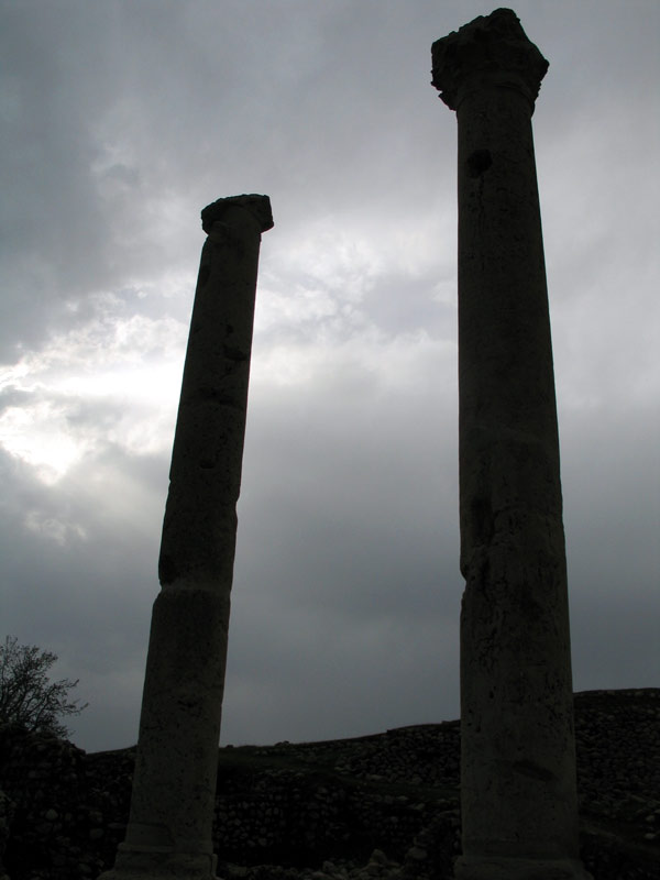 ستونهای یادمان شهر بیشاپور 