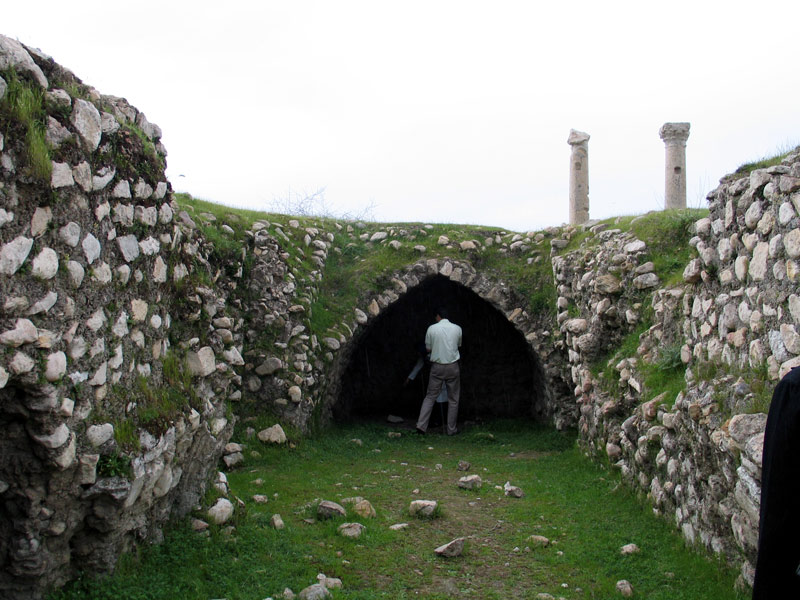 بناهایی در كنار ستونهای یادمان 